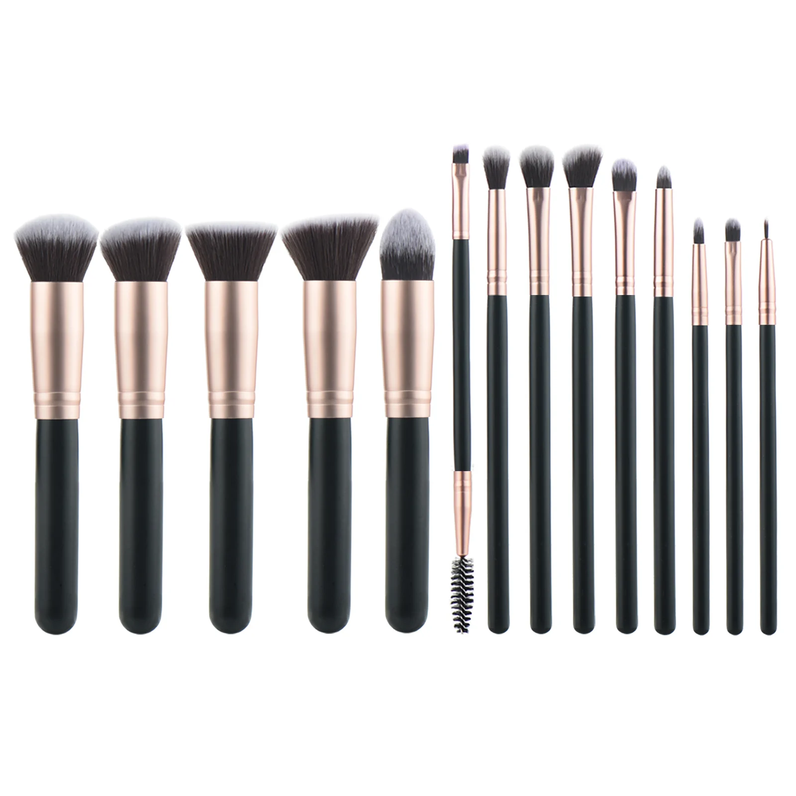 Профессиональные черные кисти для макияжа с деревянными ручками - Цена: 988.67