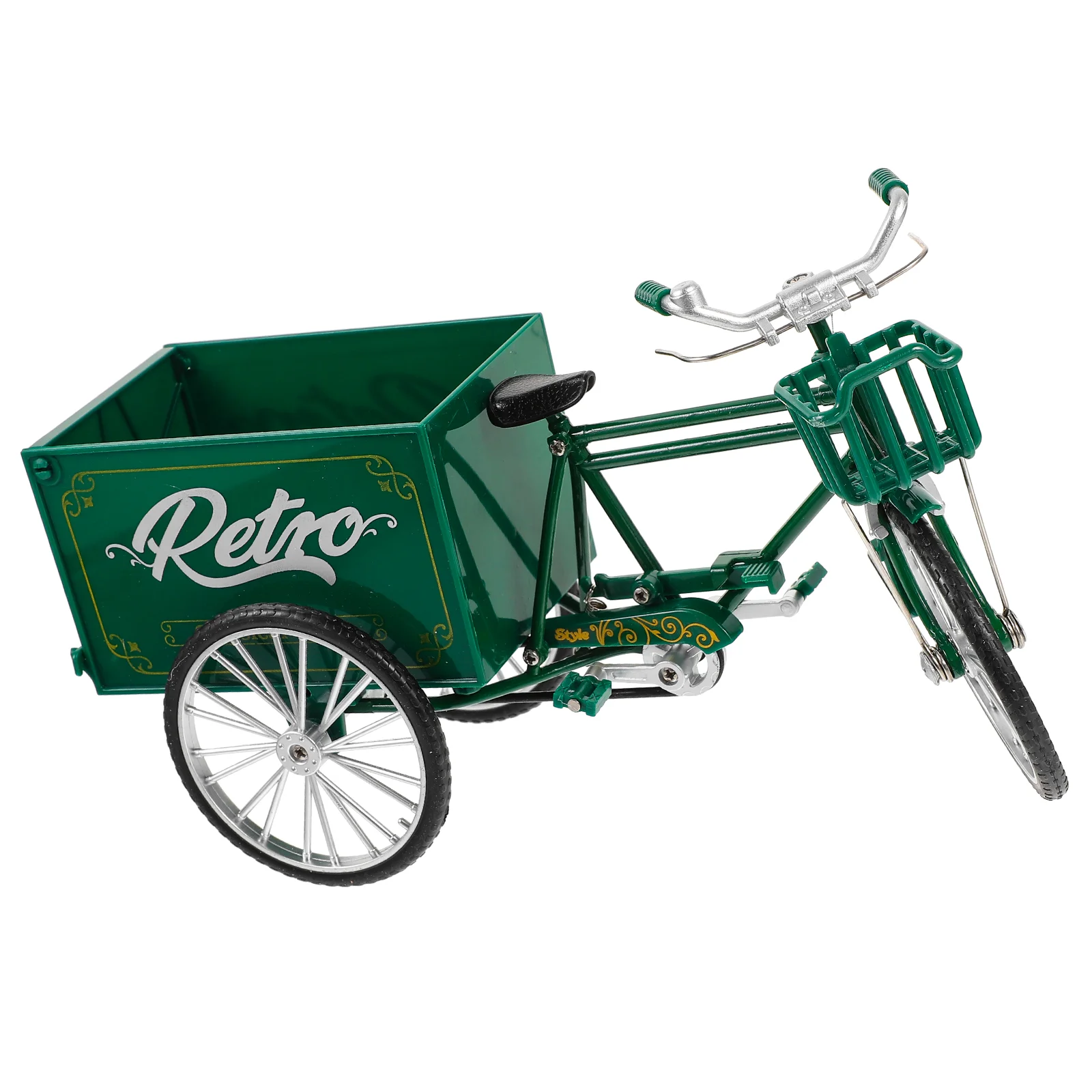 

Retro Tricycle Model Toy Shaped Decor Cabinet Decoration Alloy Vintage Figurine