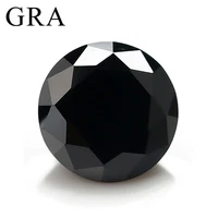 real round black moissanite stones 0 1ct to 20ct excellent vvs1 cut lab loose gems pass diamond tester for fine jewelry making