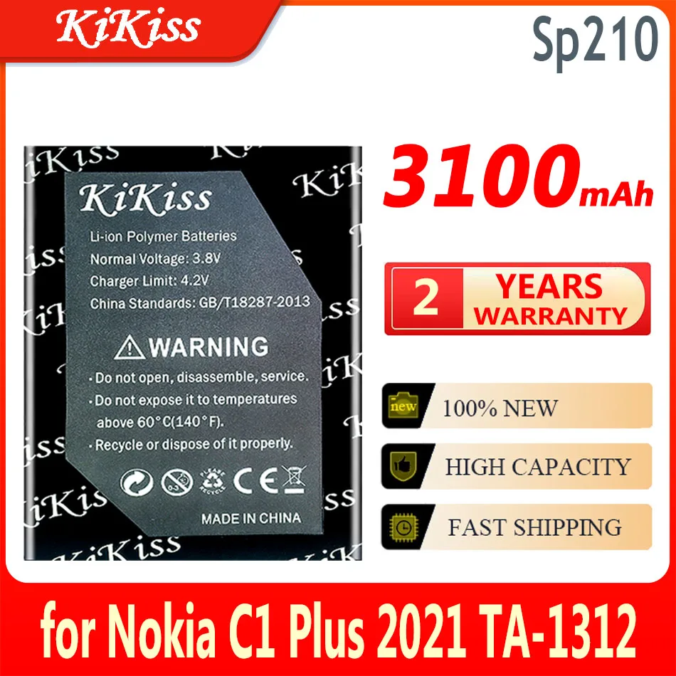 

Аккумулятор KiKiss Sp210 3100 мАч для Nokia C1 Plus C1Plus 2021 TA-1312, аккумулятор большой емкости