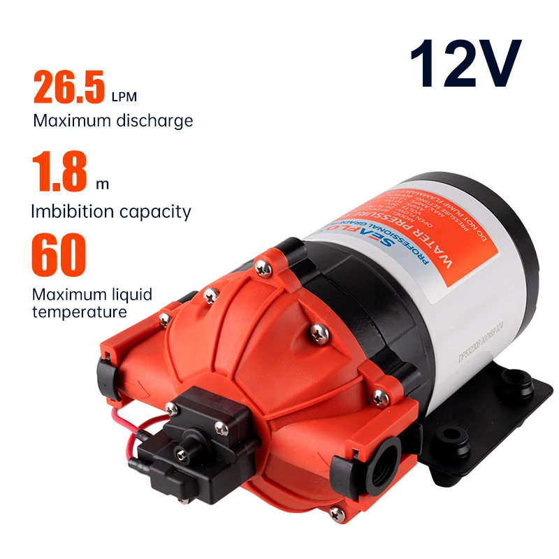 

Морской мембранный насос SEAFLO серии 53, 12 В, 24 В, самовсасывающий насос, распылительный водяной насос с большим потоком