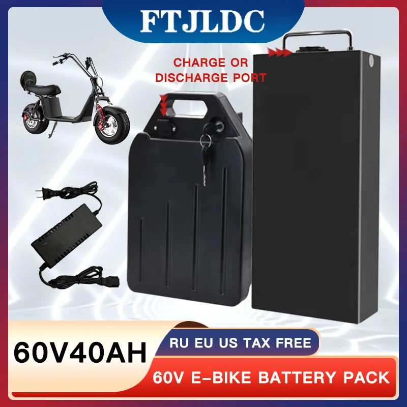 

18650 battery 60v40Ah Harley battery for1000W 1200W 1500W 1800W Citycoco HarleyX7 X8 X9 trolling motor lithium battery+2Acharger
