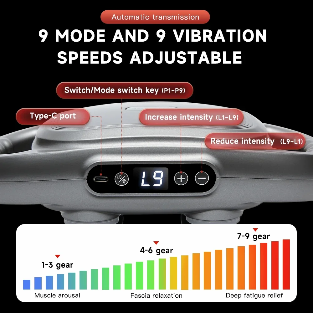 Электрический профессиональный 6-головочный массажный пистолет массажер для