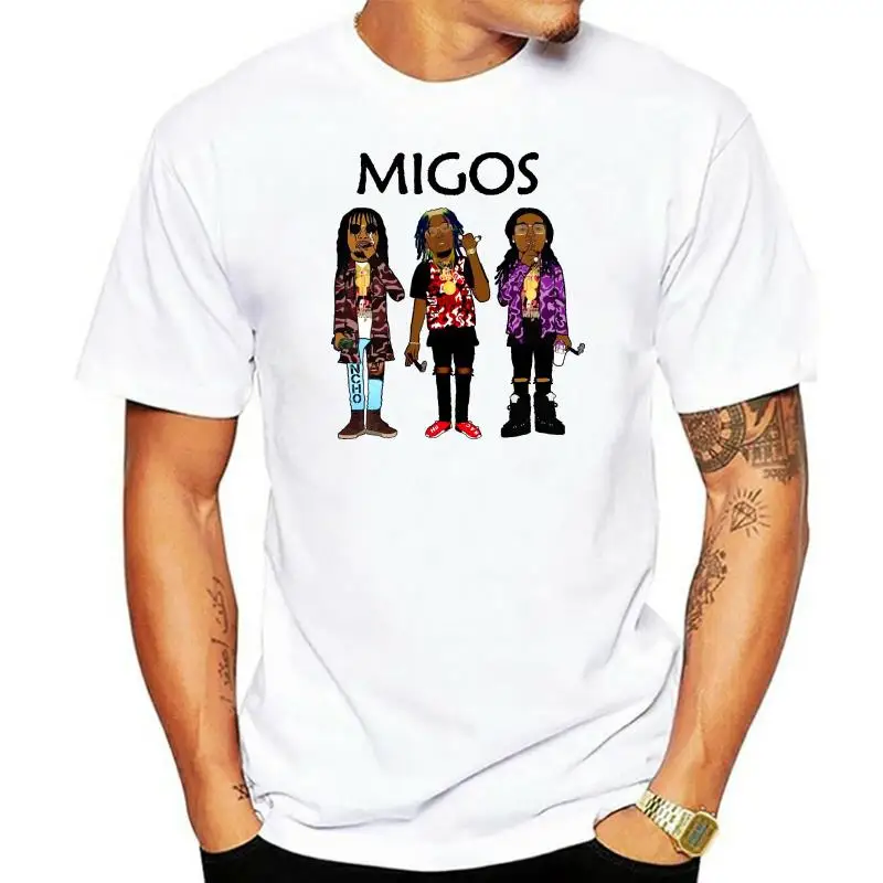 

2022 New Arrival Man Migos T Shirt Popular Hip Hop Streetwear Soft T Shirt