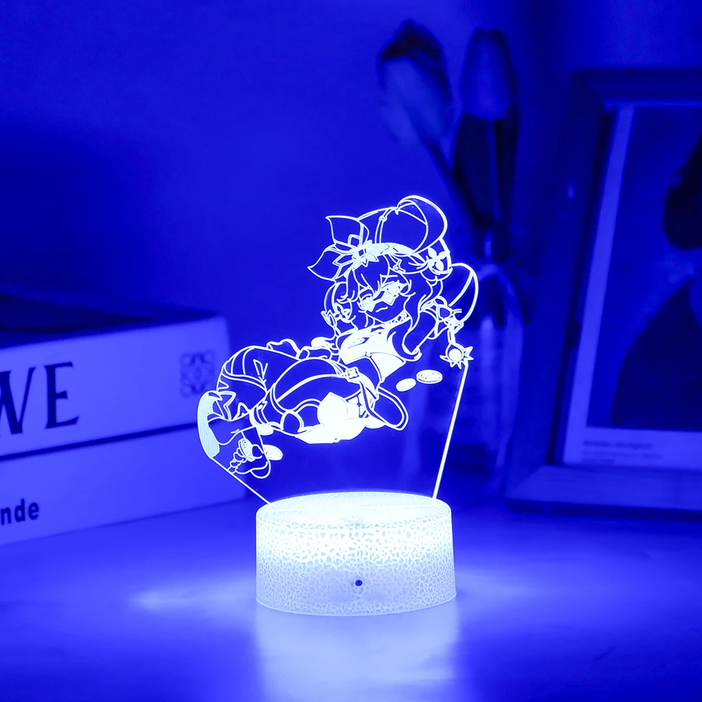 

3D Led Night Lamp Dori Genshin Impact For Kid Cyno Anime Light Nilou Home Room Decor Base And Acrylic Board Are Sold Separately