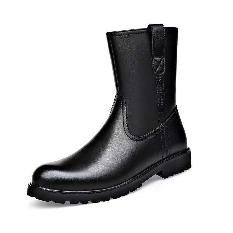Мужская мода сценическое платье для ночного клуба осенне-зимние ботинки черные