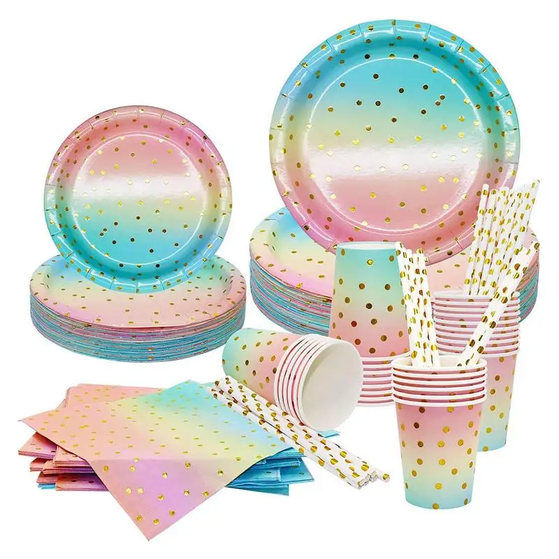 

Pink Dinnerware Set Serves 25 Gold Dots On Paper Plates Cups And Napkins Pastel Party Supplies Serve 25 Dinnerware For Birthday