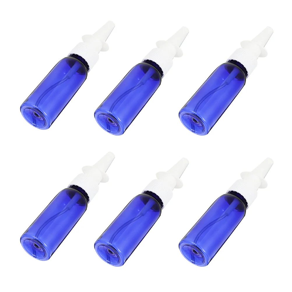 

6pcs Nasal Spray Bottle Cosmetics Empty Bottles Portable Liquid Bottles (Blue)