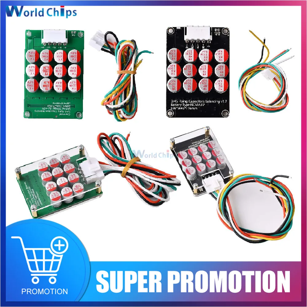 

Плата эквалайзера с активным балансирующим устройством 18650 а BMS, литий-ионный Аккумулятор Lifepo4, Балансирующий конденсатор с акриловым чехло...