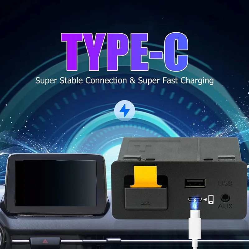 Для Mazda 2 3 6 CX-3 CX-5 CX-9 для Apple Carplay Android USB TYPE-C Aux Miata Интерфейсный порт-концентратор