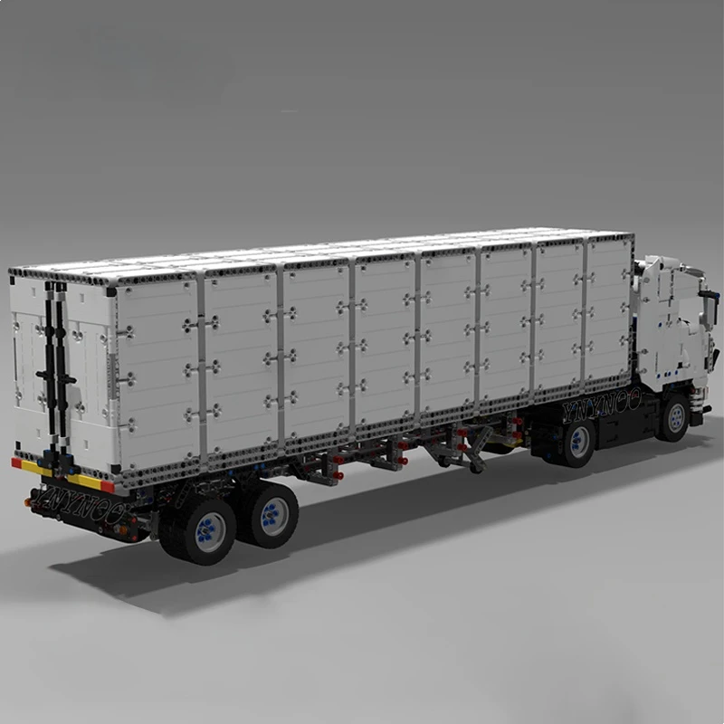 

Грузовик MOC-Scanias, совместимый с контейнерами и трейлерами, транспортировочный автомобиль, технические строительные блоки, игрушечные модел...