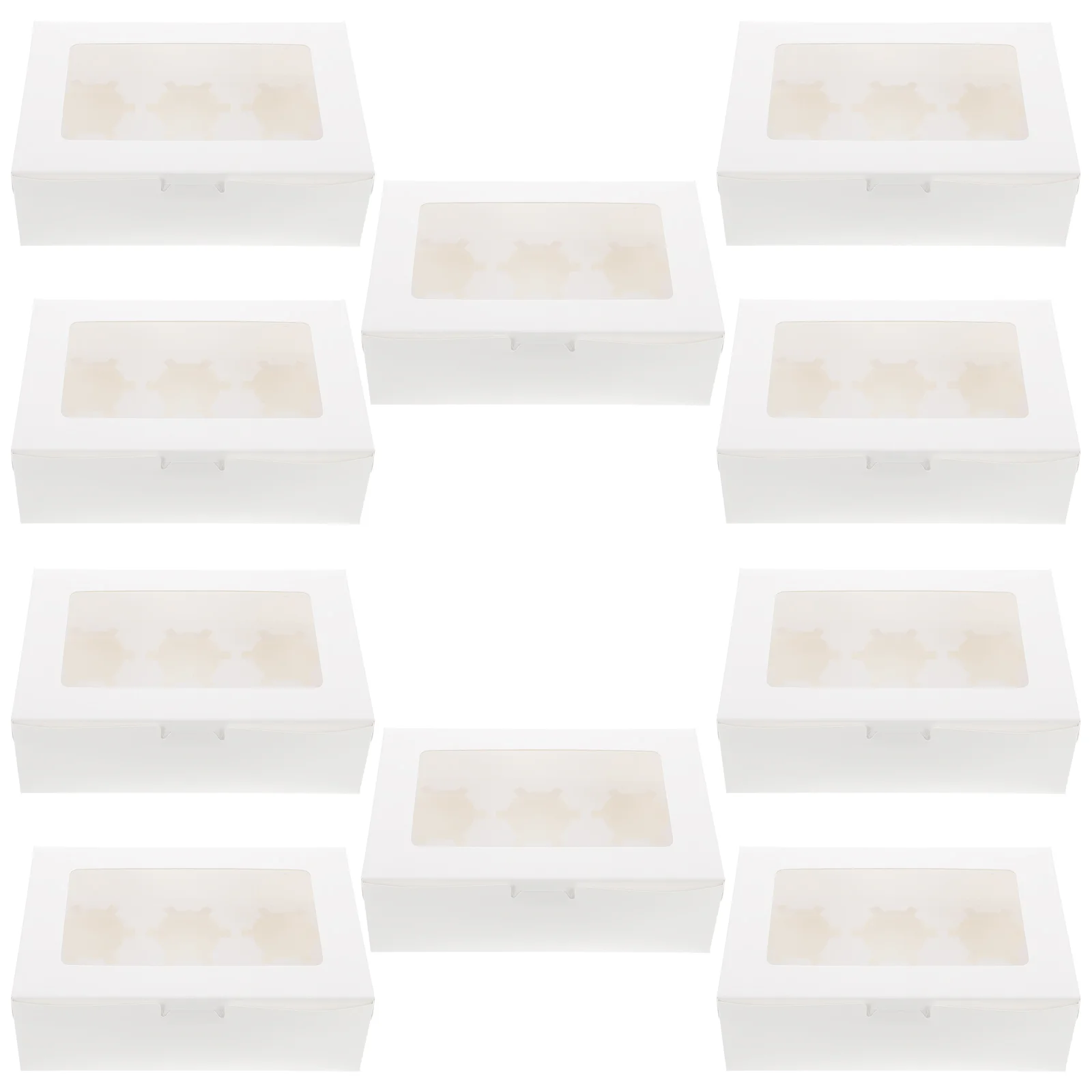 

20 Pcs White Storage Box Muffins Boxes Cookie Cake White Cupcake Boxes Gifts Bulk Cupcake Holders Open The Window Party Cake Box
