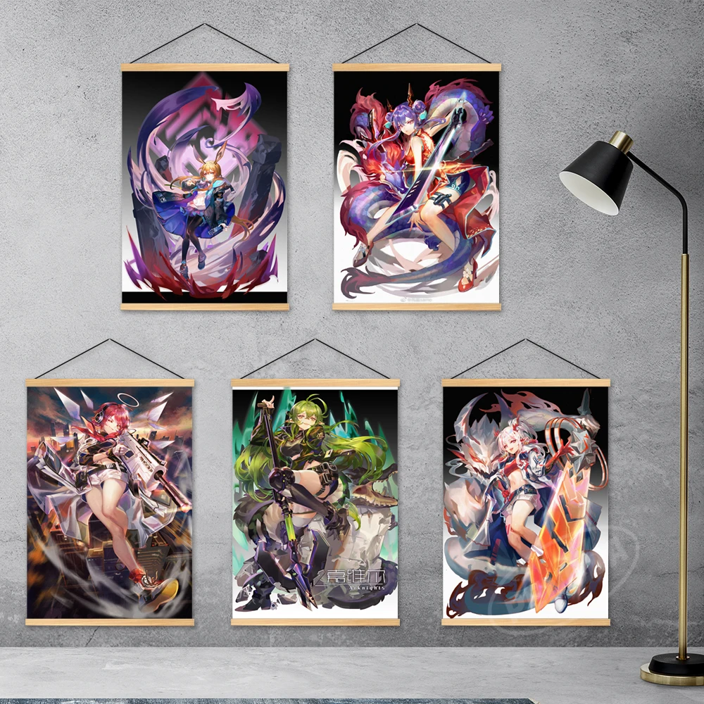 

Картина на холсте, деревянный подвесной гавиальный плакат, настенное искусство, картина Exusiai, картина для гостиной, игры, модульные картины, ...