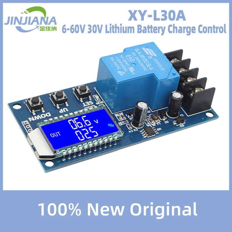 

DC 6-60v 30A Storage Lithium battery Charging Control Module Protection Board Charger Time Switch LCD Display XY-L30A