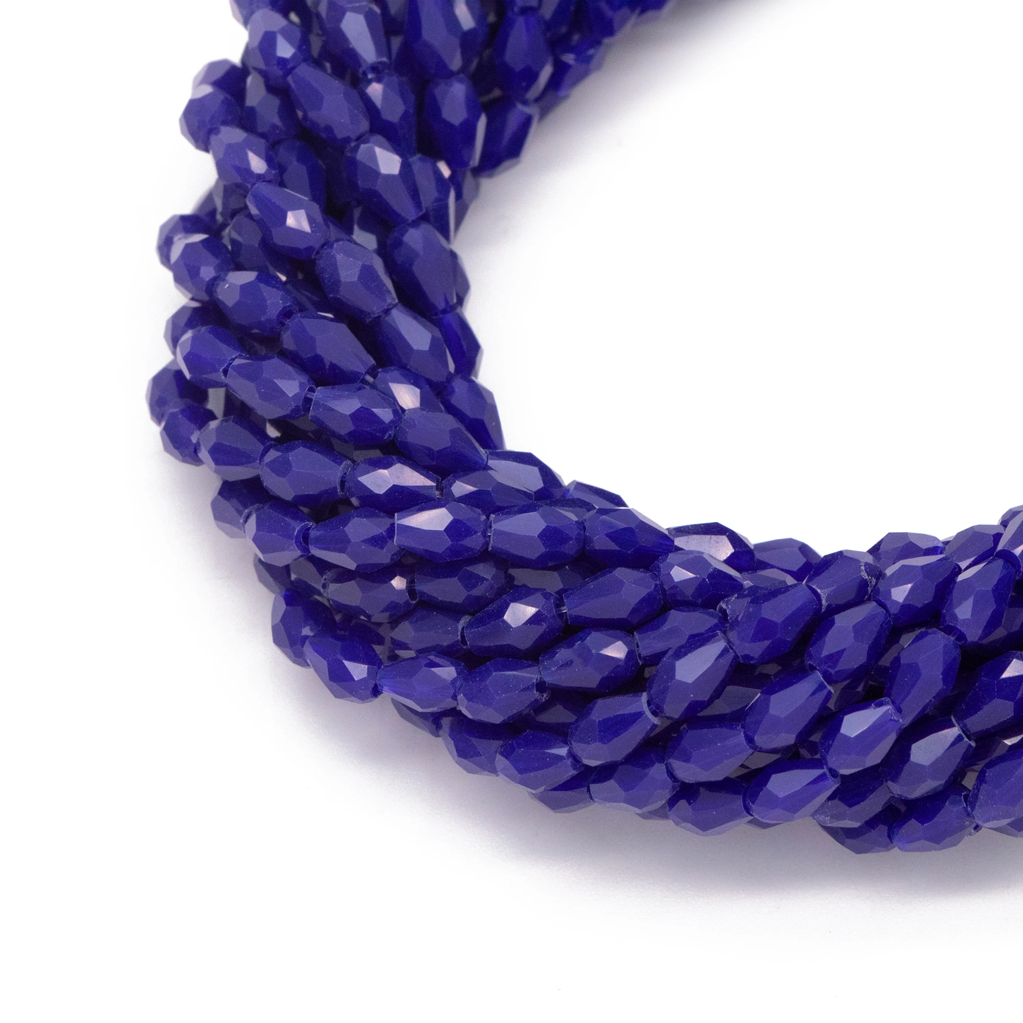 

Граненые хрустальные каплевидные стеклянные бусины Briolette 3x5 мм, непрозрачные кобальтовые синие (# SS03-47) /95 шт.