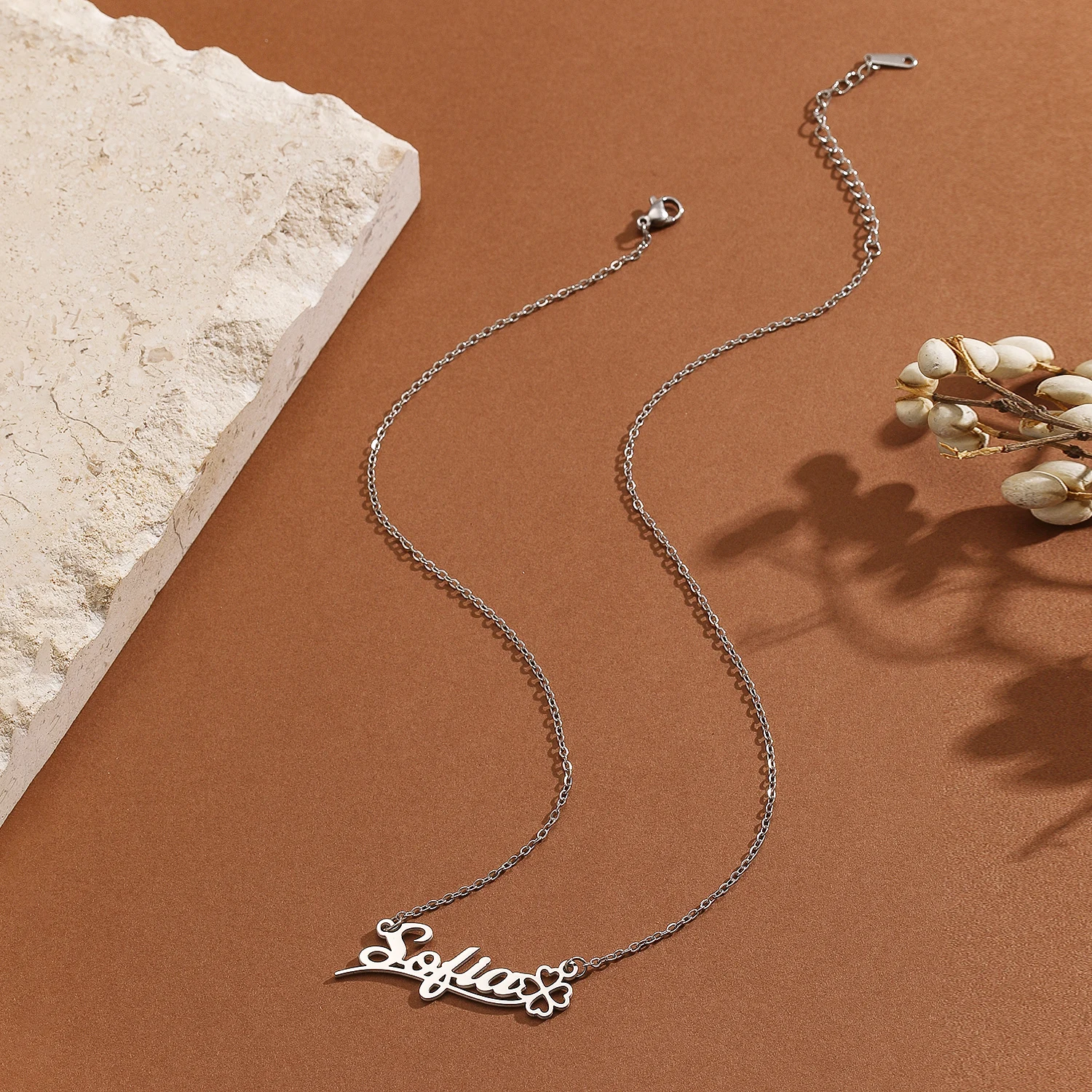 1 шт. персонализированное ожерелье с именем клевера из нержавеющей стали