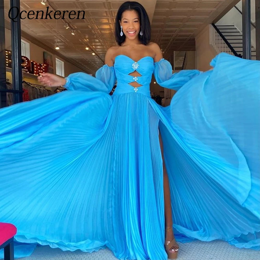 

Custom Sexy Off the Shoulder Backless Evening Formal Sheath Bespoke Occasion A-Line High Split Dresses Floor-Length Party Gowns