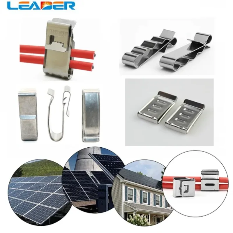 

10/50PCS Stainless Steel Solar Cable Clip Wire Clamps Trailer Frame for 4 Solar PV Wire Management Clip Wiring Cable Clamp