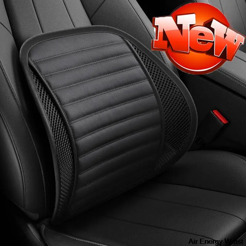 

Breathable Car Seat Back Support Cushion PU Leather Elastic Spacer Lumbar Protection Pillow Suitable For Office Chair Car Chair
