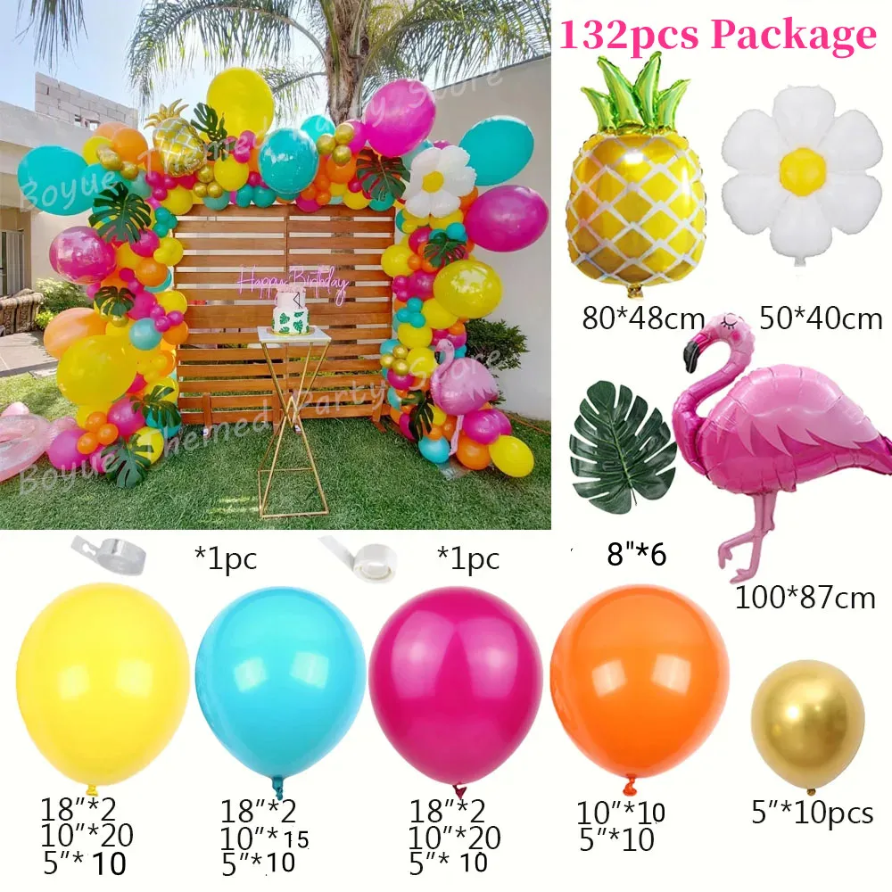 

Гавайская фотогирлянда с фламинго розового, красного и синего цвета