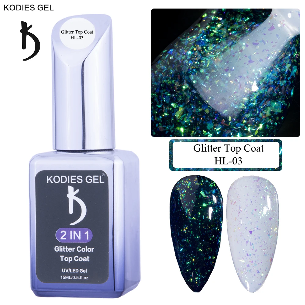 Гель-лак для ногтей KODIES гель маникюра смешанный Блеск верхнее покрытие без