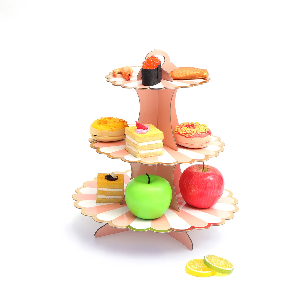 Подставка для десерта тарелки с фруктами трехъярусная сервировочная тарелка