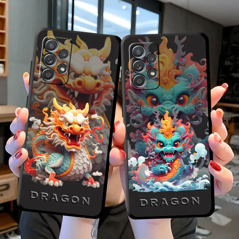 Милые стильные чехлы для телефонов с изображением дракона-защитника Samsung A55 A22 A14 5G
