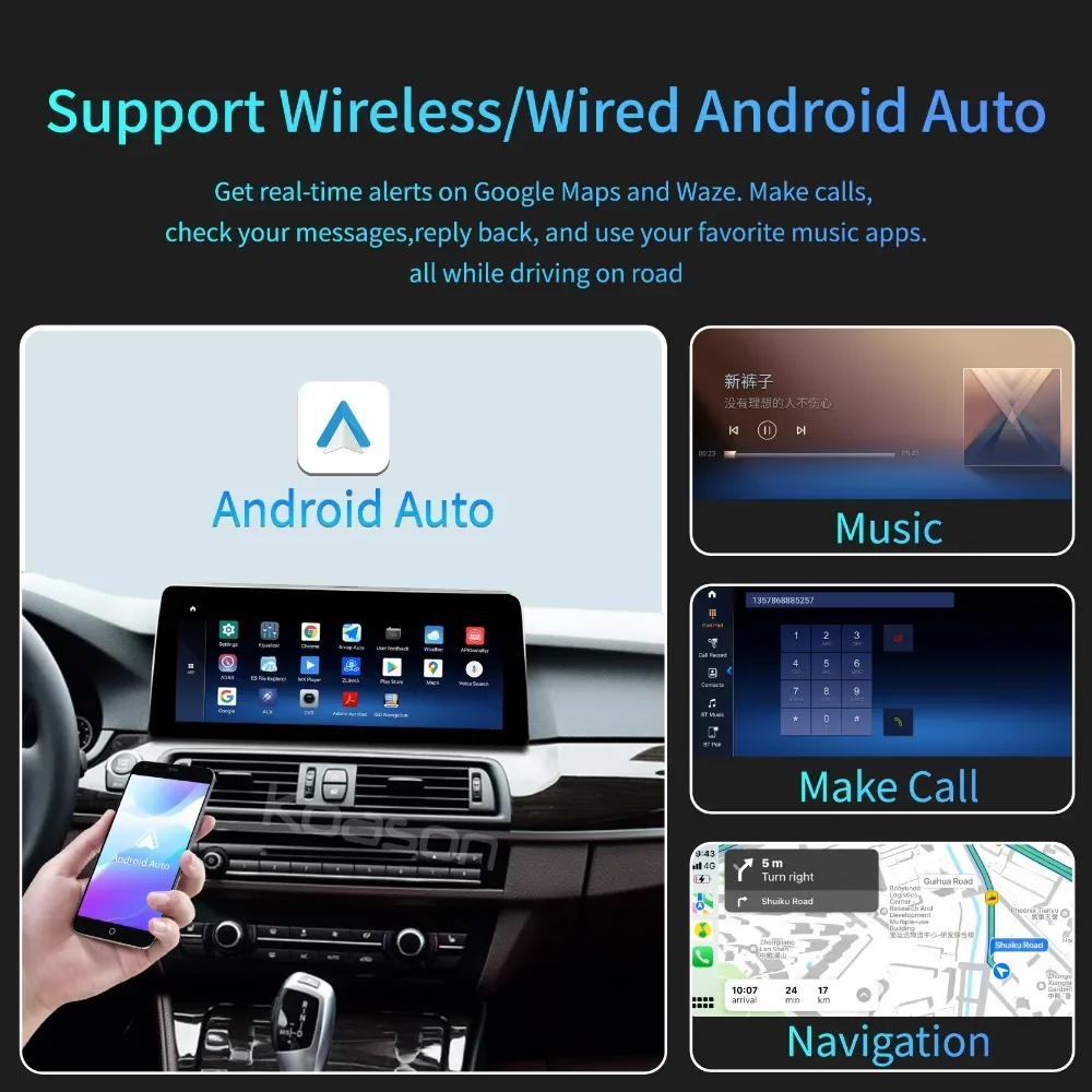 Koason Wireless CarPlay Android AUTO Обновление сенсорного экрана для BMW 5 серии GT F07 Автомобильный