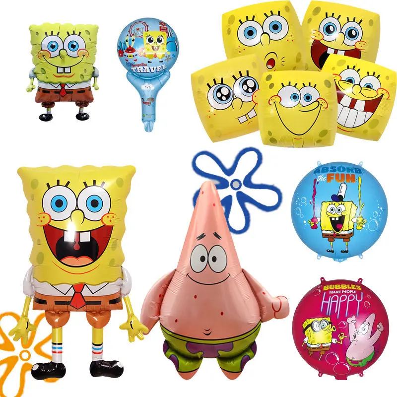

Takara Tomy Sponge Baby Cartoon Aluminum Balloon Pie Star Birthday Party Decoration Layout Props Balloon Set