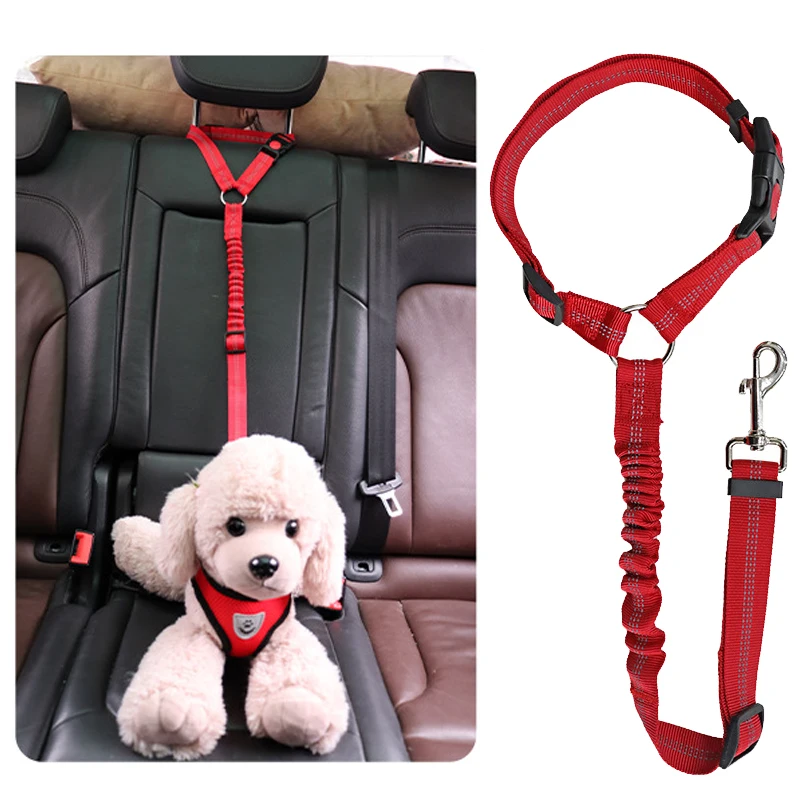 

Nylon Dog Retractable Car Seat Belt 2 In 1 Pet Leash Rope Adjustable Back Seat Safety Lead for Small Medium Large Big Dog Stuff