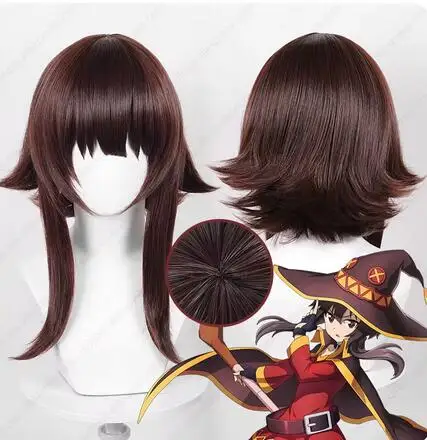 Парик для косплея аниме Megumin 32 см короткие волосы термостойкие синтетические