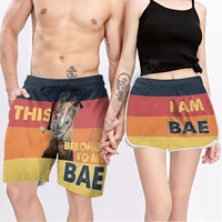 couple matching horse this belongs to bae i am bae printed 3d elastic waist summer quick dry beach shorts swimming trunks