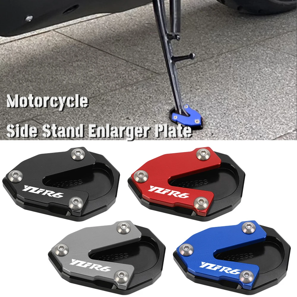 

YZFR6 2023 2022 Kickstand Foot Side Stand Extension Pad Support Plate Enlarge Stand For YAMAHA YZF-R6 YZF R6 2017 2018 - 2021