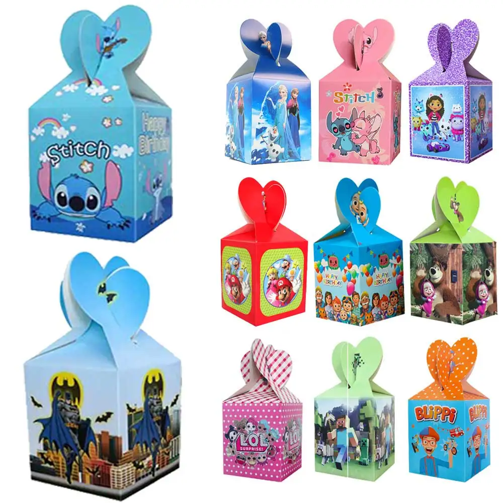 

Cartoon Theme Encanto Stitch Princess Candy Box Supplies Kids Birthday Party Favors Gift Box Baby Shower Snack Box Decorations