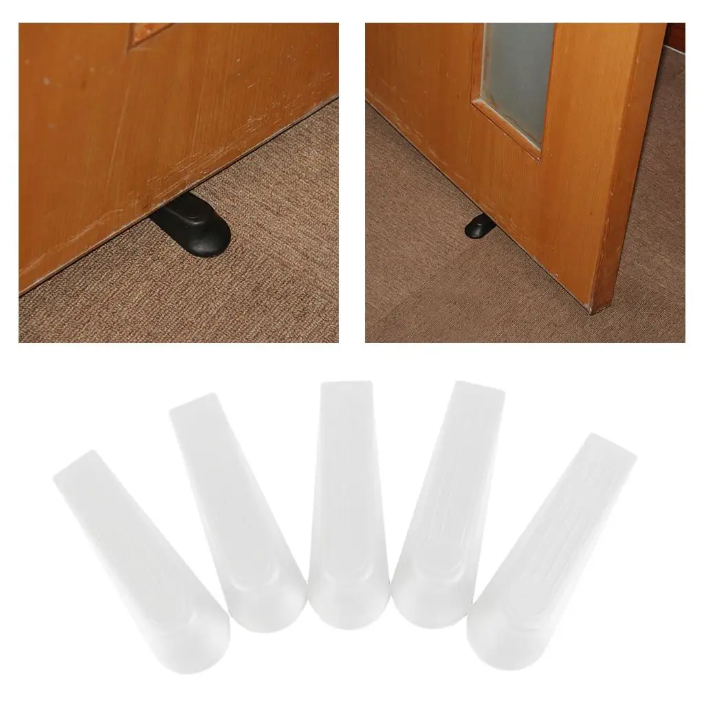

5pcs/set Door Stops Doors Block Wedges for Wood Carpet Floor White