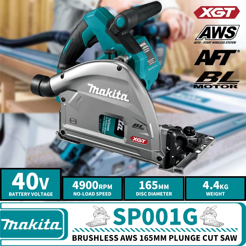 

Makita SP001GZ Brushless Cordless 165MM Plunge Cut Saw AWS XGT 6-1/2" 40V Lithium Power Tools 4900RPM