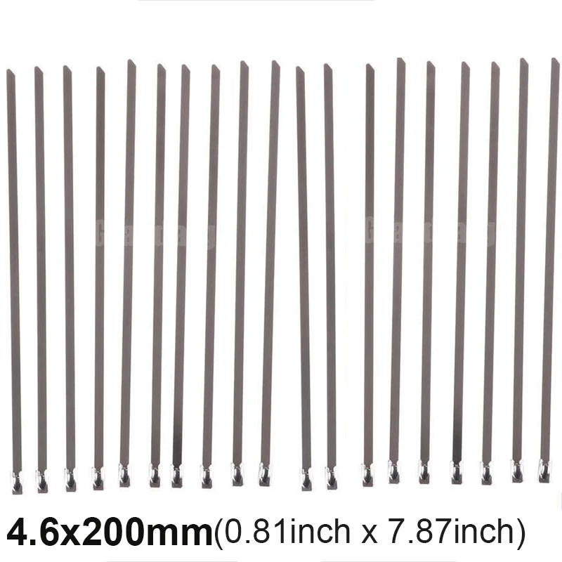 

20 шт., металлические кабельные стяжки из нержавеющей стали