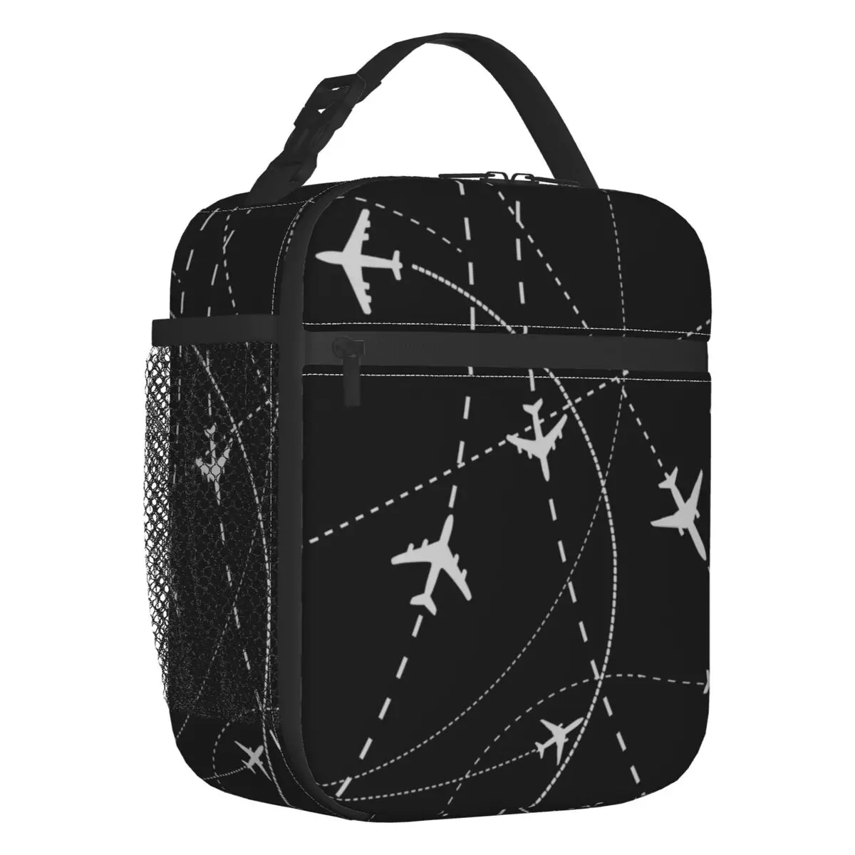 Pilot Aircraft Night Flight Routes Thermal Insulated Lunch Bag Air Traffic Controllers Portable Lunch Container Storage Food Box