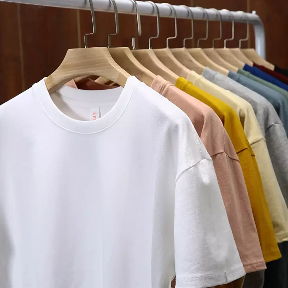 

Safety Green 210g 100% Cotton Summer Customized Logo T-shirts Mens Blank T Shirts O-neck Silk Screen Print Plain Dyed Tee Tops