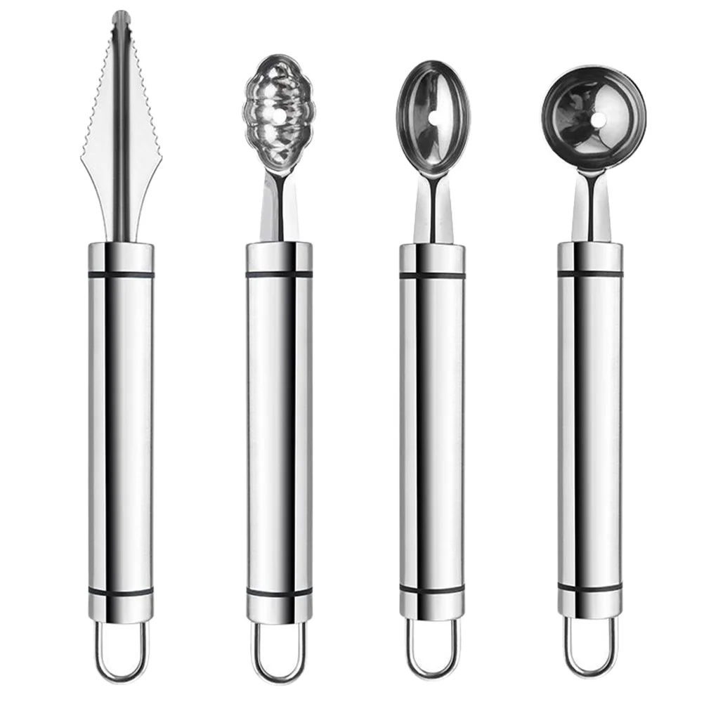 

4 Pcs Cupcake Scoop Veggie Slicer Fruit Baller Vegetable Corer Fruit Ball Picker Mango Watermelon Baller Scoop