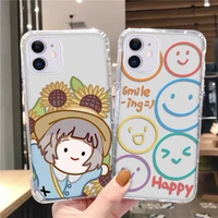 anime bear case for iphone 11 case funda for iphone 13 12 pro max 12 mini xr x xs max 8 7 6 6s plus se 2020 smile clear silicone