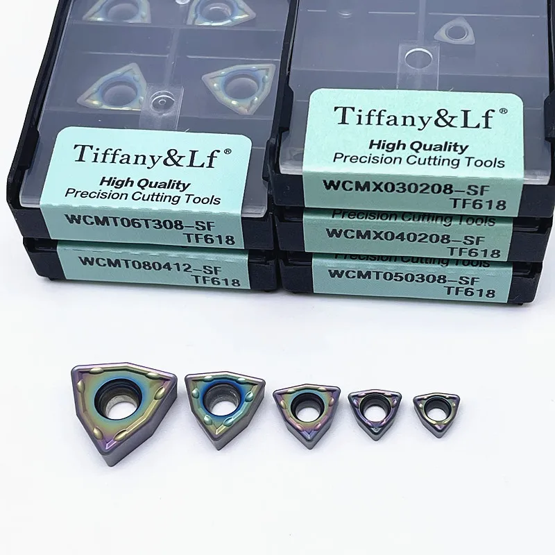 

DESKAR WCMX030208 WCMT040208 WCMT050308-SF WCMT06T308 WCMT080412-SF TF618 Colorful Blue High Quality Cemented Carbide NC Blade