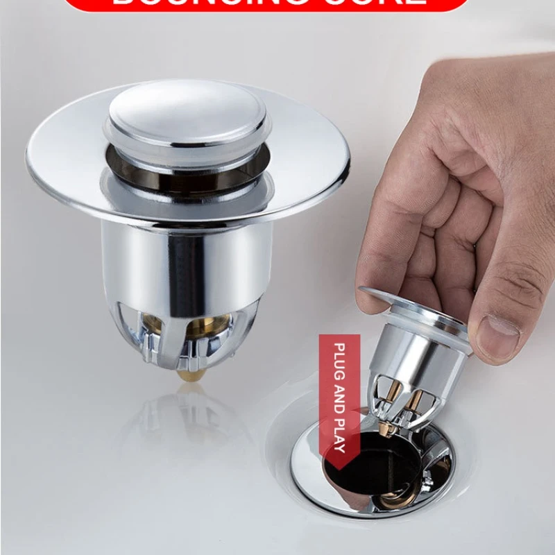 

Press Bounce Basin Pop-up Drain Filter Bathroom Sink Filter Plug Hair Extension Bath Plug Kitchen Stopper Hardware Accessories
