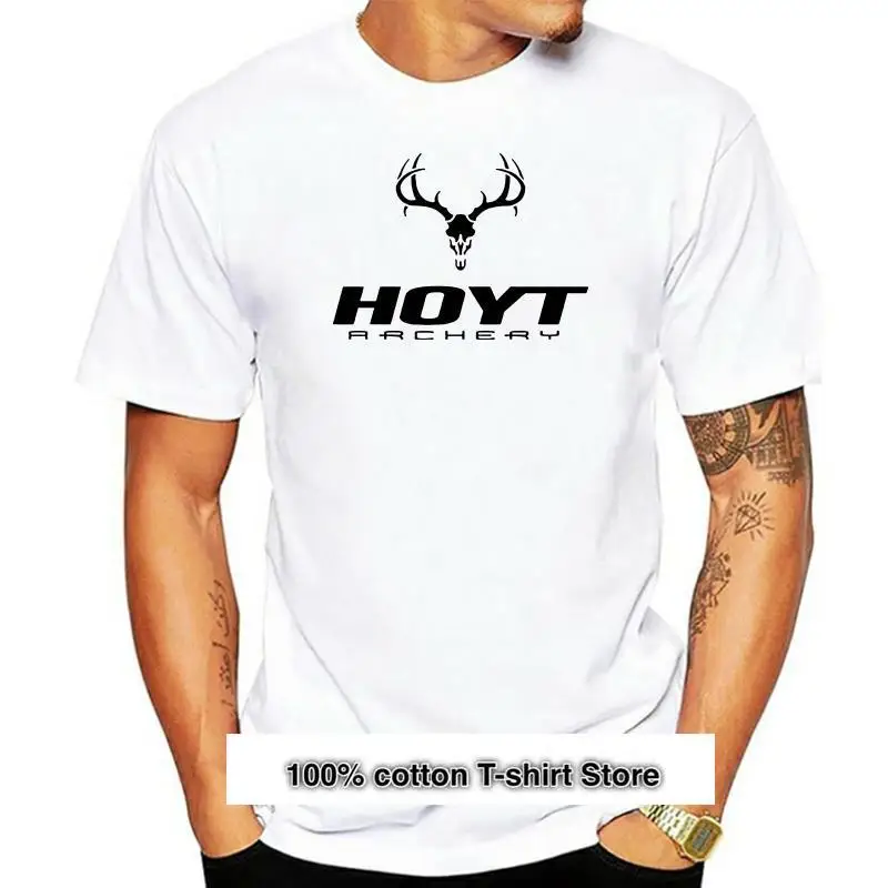 

Camiseta blanca y negra para hombre, camisa humorística con logotipo de tiro con arco, nueva