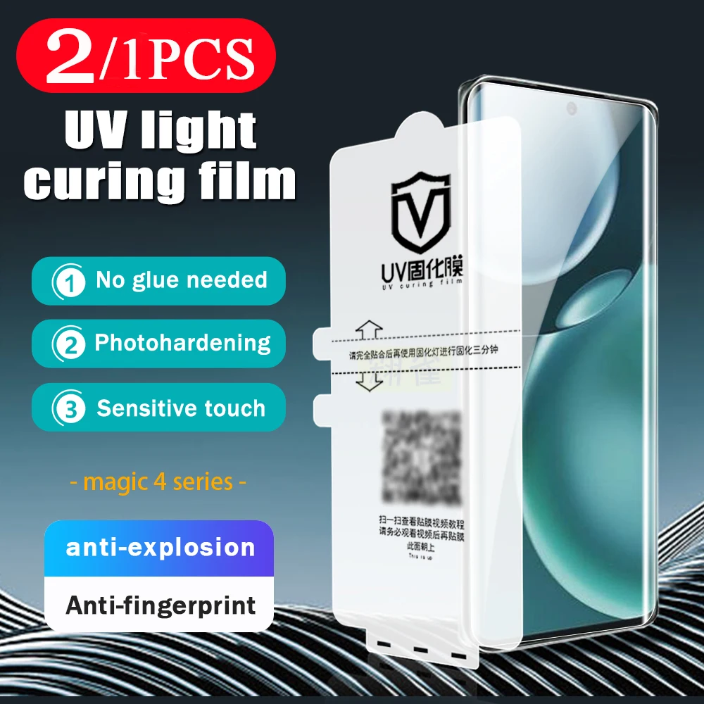 

2/1Pcs 9D UV light curing film For Honor magic 5 Ultimate 4 3 X40 V40 lite pro plus Not Glass phone screen protector full cover