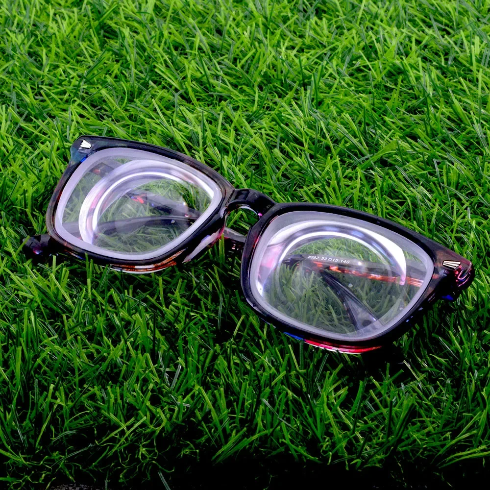 Оправа для глаз ручной работы с квадратным синим цветком и высокой близорукостью