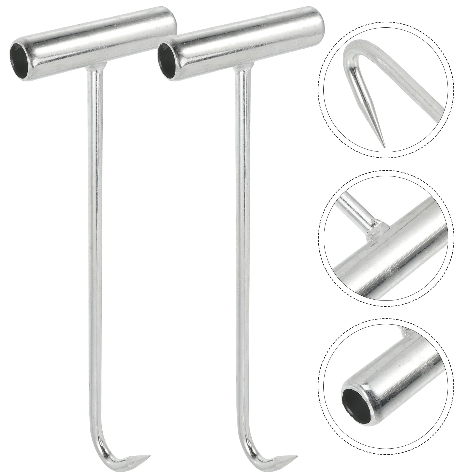

2 Pcs Pull Hook Lifting Manhole Shaped Sticky Hooks Hanging Heavy Duty Tool Door Iron Cover