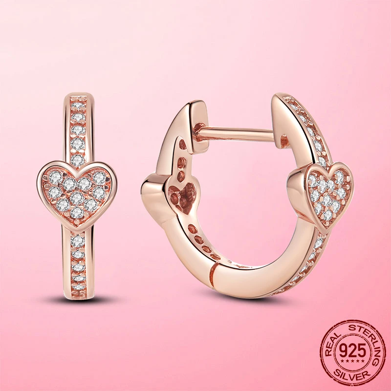 

Серьги-кольца женские из серебра 925 пробы и розового золота