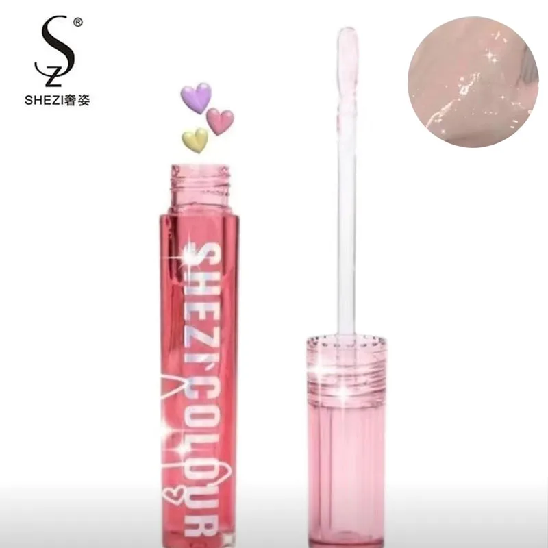 Shezi Color Liquid Lip Gloss Crystal Transparent Diamond Lasting Moisturizing Hydrating Nourishing Glass Lips Shiny Lip Gloss