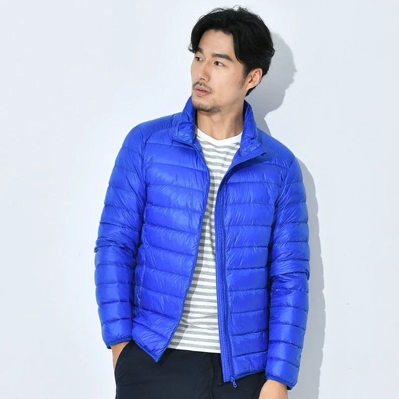 Winter Autumn and Winter White Duck Down Jacket Men's Short Thin Light Business Trend Hooded White Duck Down Men's Jacket